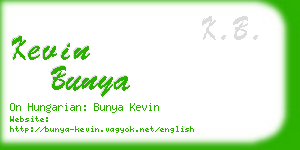 kevin bunya business card